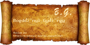 Bogdányi György névjegykártya