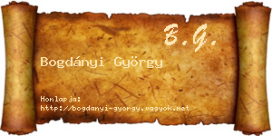 Bogdányi György névjegykártya